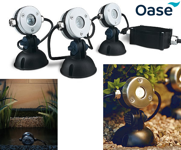 Large image of Oase LunAqua Mini LED - Warm Pond Spot Lights Set (3 Lights)