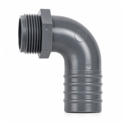 1 Inch x 32mm 90 Degree Male Threaded Hosetail
