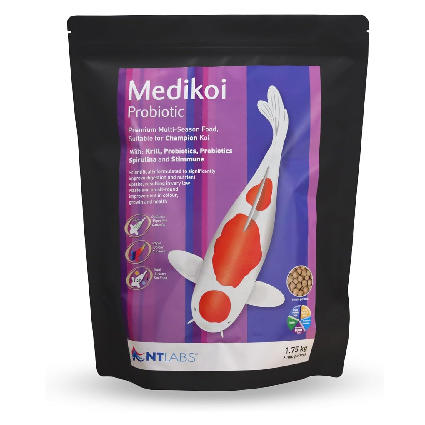 NT Labs Medikoi Probiotic Multi Season Fish Food 6mm 1.75Kg & 3Kg
