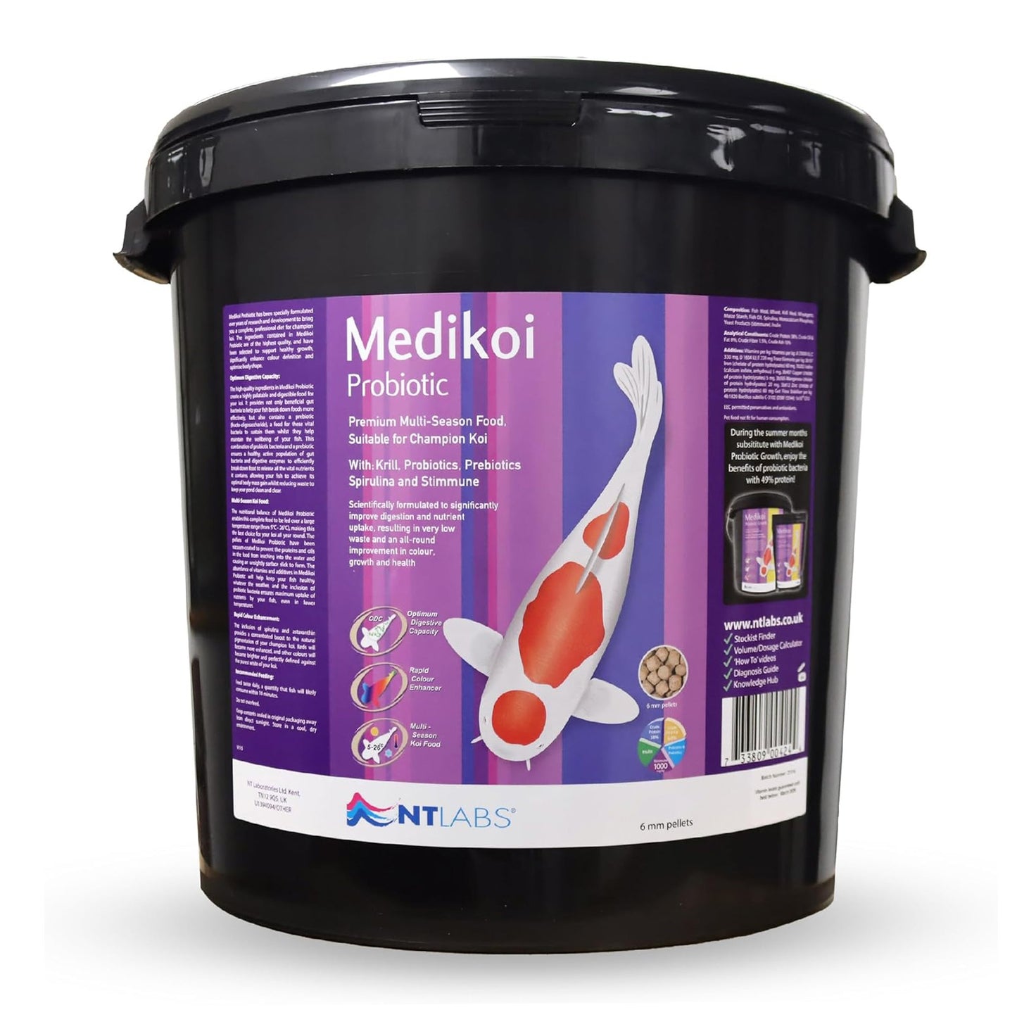 NT Labs MediKoi Probiotic Multi Season Fish Food (6mm) - 5Kg & 10Kg