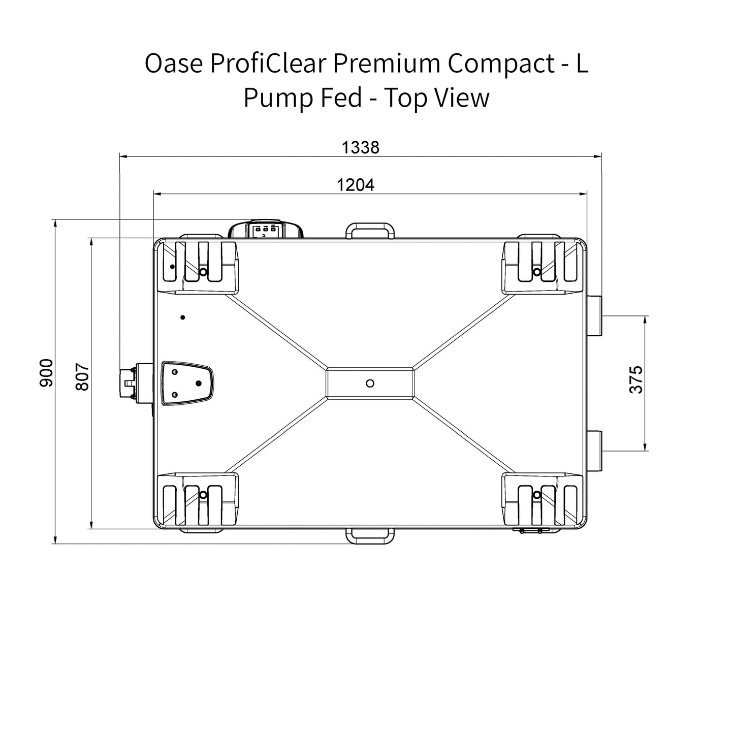 Oase ProfiClear Premium Compact - L - Pump Fed Dimensions - Top View