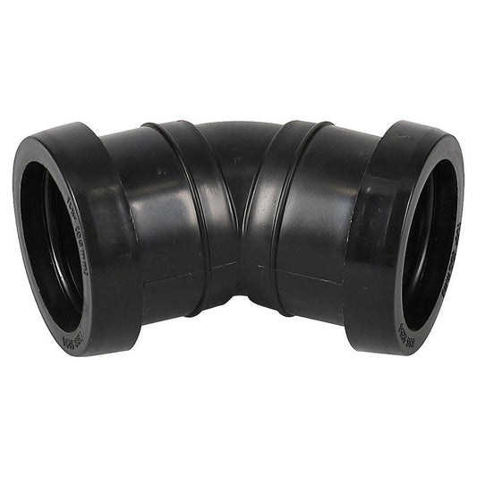 1½ inch Aquateck Rigid Pipework Push Fit 45 Deg Bend (Black) - Image 1