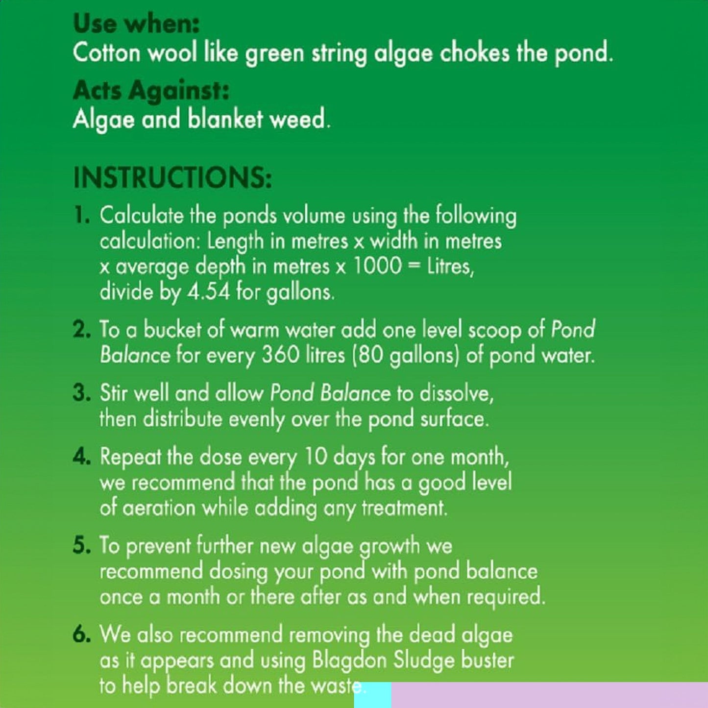 Blagdon - Pond Balance - 205g - Treats 1500 G / 6810 L - (3 x 500 G / 2270 L) - Image 2