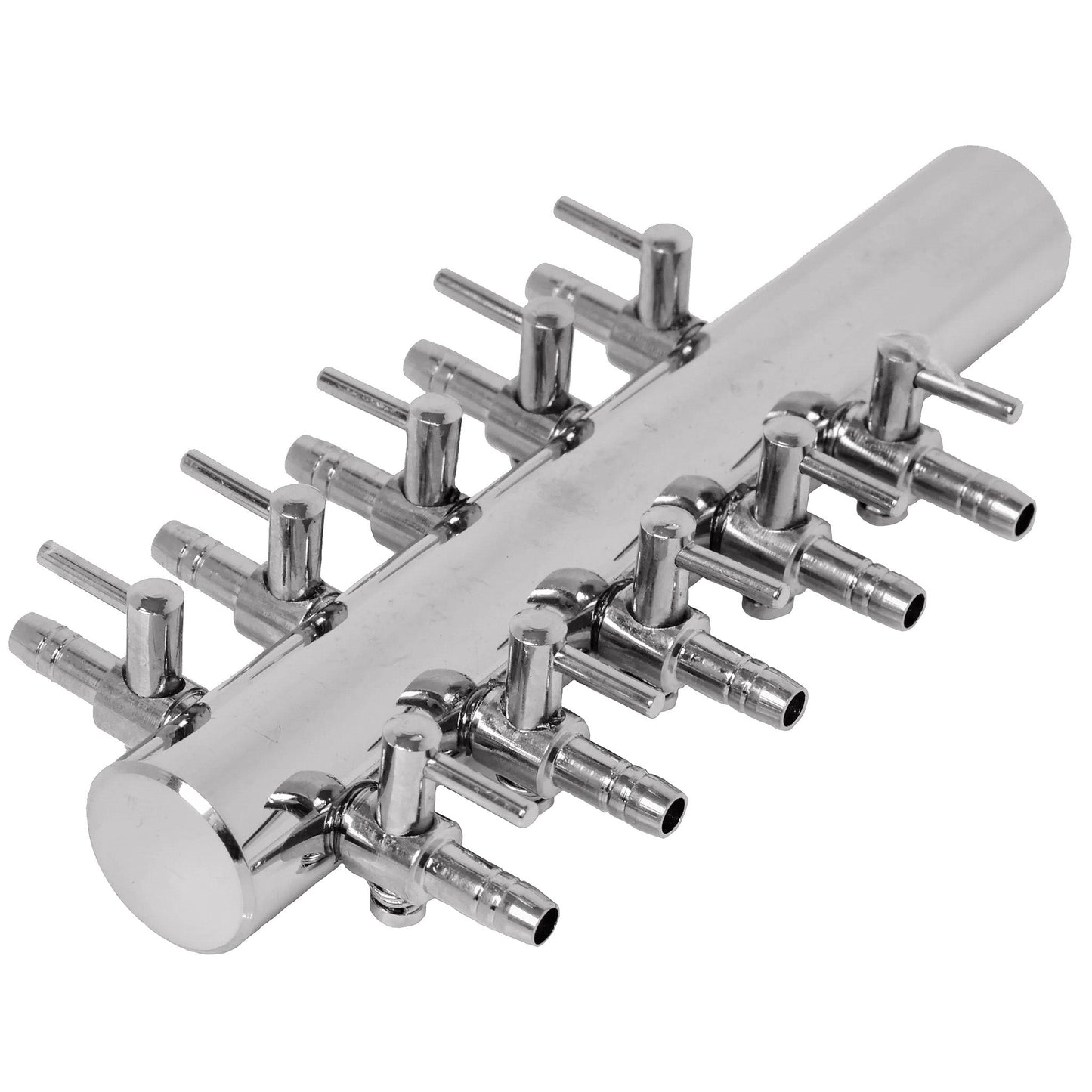 Stainless Steel Air Manifold - 19mm Inlet - 10 x 4mm Outlets - Image 1