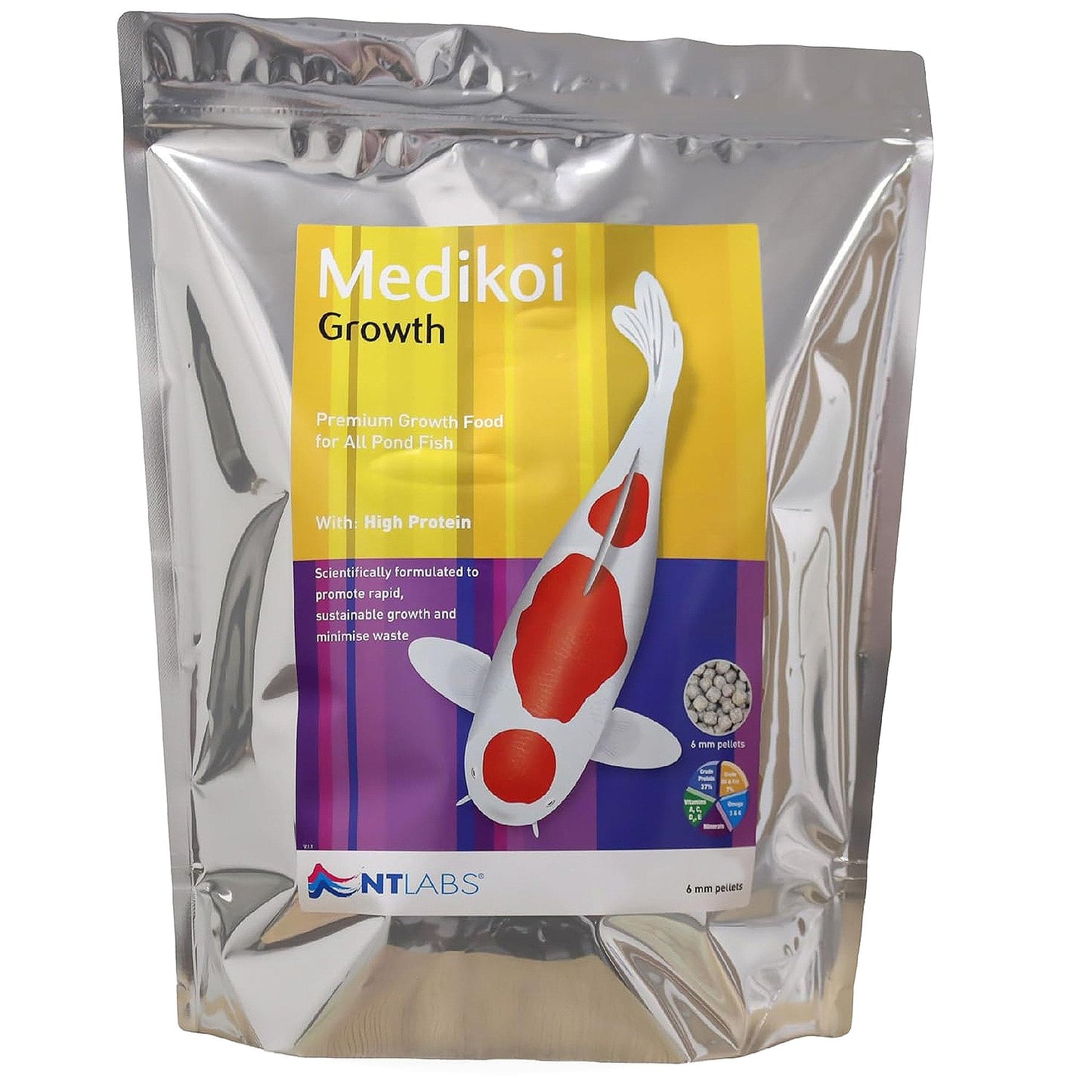 NT Labs MediKoi Growth Fish Food With High Protein (6mm) - 1.75Kg