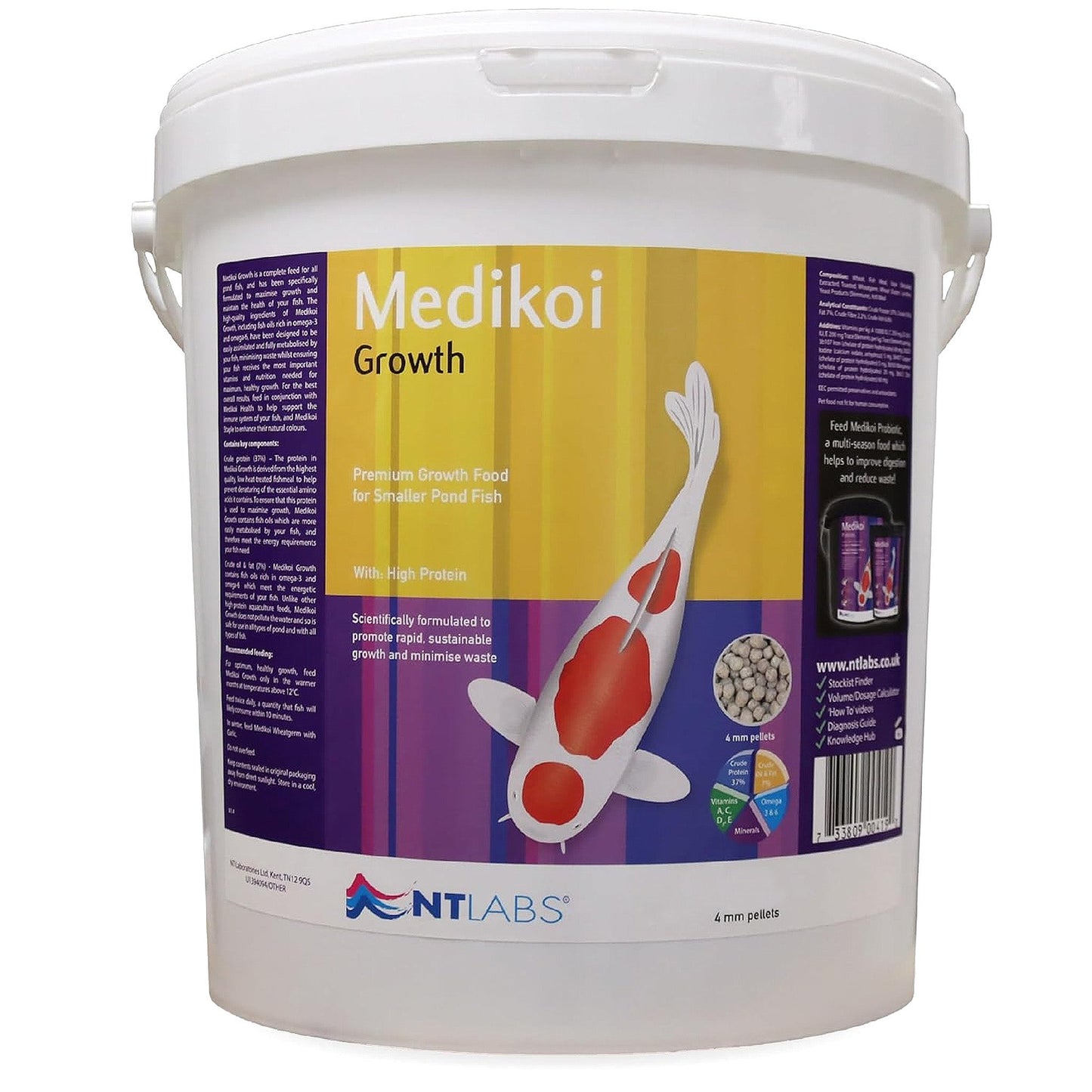 NT Labs MediKoi Growth Fish Food With High Protein (6mm) - 10Kg