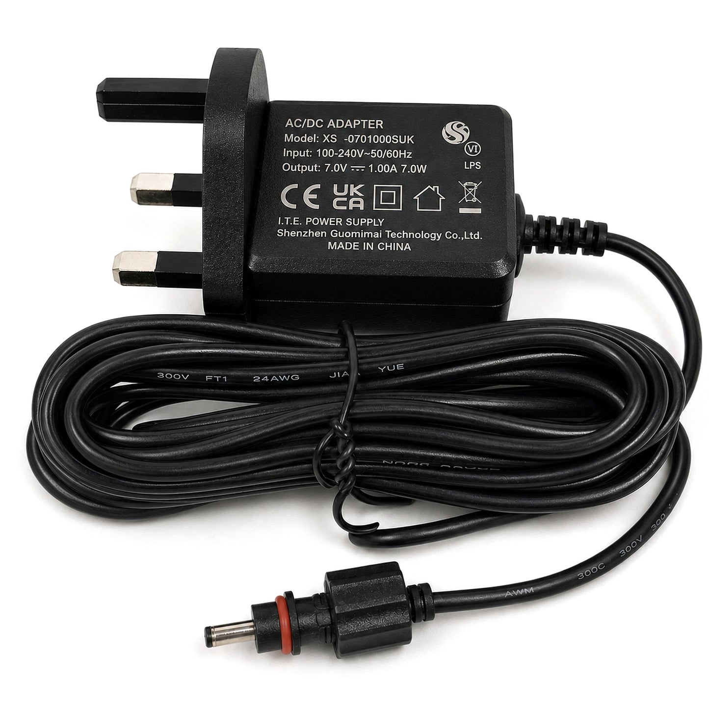 Smart Solar 7v AC-DC Screw Threaded Single Pin Mains Adaptor - Picture 1