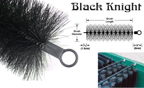 Black Knight Koi Pond Filter Brush 20 Inch Long X 4 Inch Diameter 3 Pack 