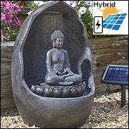 Buddha Hybrid Solar Power Water Feature