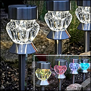 Crystal Stainless Steel Stake Lights (4 Pack)