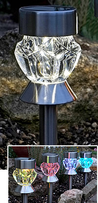 Crystal Stainless Steel Stake Lights (4 Pack)