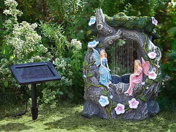 Large image of Elvedon Fairy Rainfall Solar Water Feature