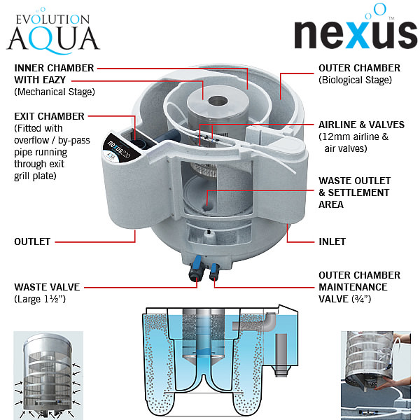 Evolution Aqua Nexus Eazy 300 & 310 de rechange Couvercle Pour Koi étang Filtre 
