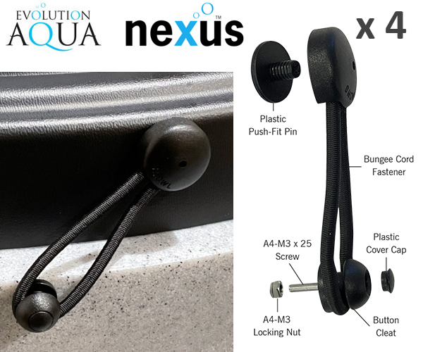 Large image of Evolution Aqua Nexus Lid - Bungee Cord Fastening Kit (4 Pack)