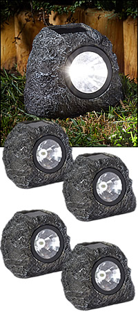 Granite Solar Rock Spotlights (3 Lumens) - Pack of 4