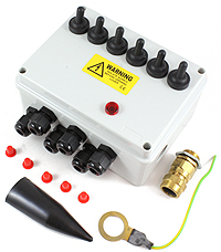 6 Switch Armoured Feed Electrical Box