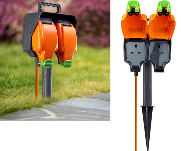 Large image of MasterPlug Double Weatherproof Socket with 15m Cable