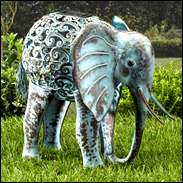 Metal Solar Silhouette Elephant