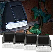 Mini Solar Fence, Wall or Post Light (3 Lumens) - Pack of 4