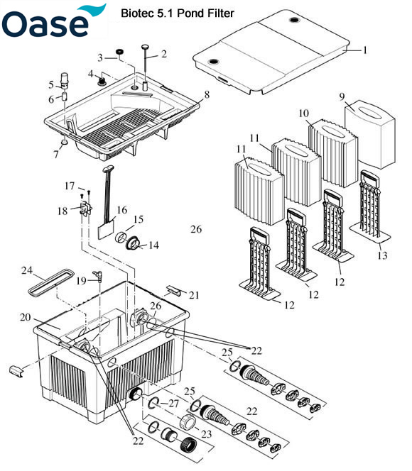 Oase Biotec 5.1 Pond Filter Spare Parts