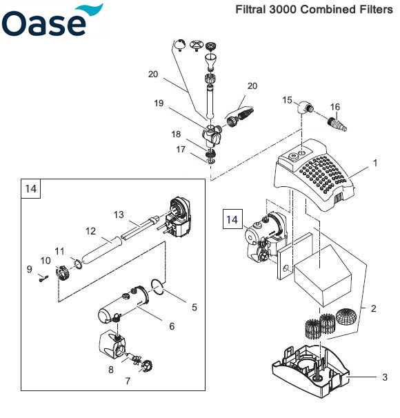 Oase Filtral 3000 Combined Filter Spare Parts