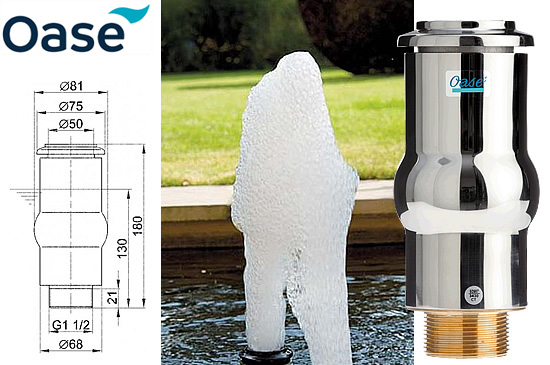 Large image of Oase Extra Large Foam Jet Fountain Head - Schaumsprudler 55-15e - 1½ Inch Thread (50987) - NND