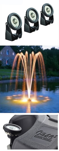 Oase LunAqua LED - Floating Fountain Illumination - White (3 Light Set) for PondJet / AirFlo / MIDI / MAXI Fountains
