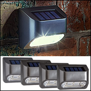 Premier Solar Fence, Wall or Post Light (10 Lumens) - Pack of 4