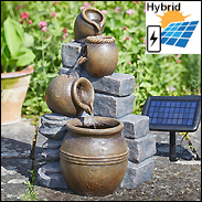 Pot Fallls Hybrid Solar Power Water Feature