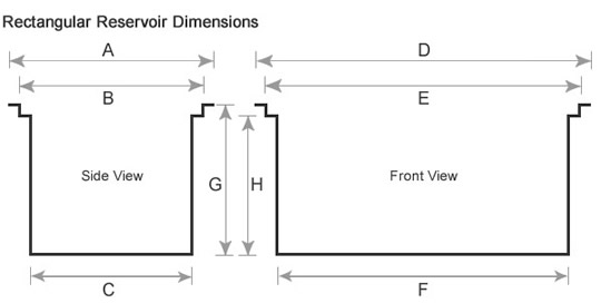 Rectangular Reservior Dimensions