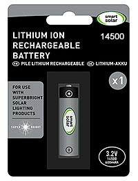 Smart Solar - 3.2V li-ion 14500 600mAh Rechargeable Battery