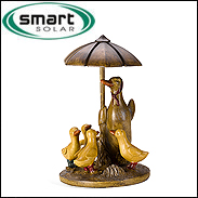 Smart Solar Replacement Duck Family and Umbrella Statue