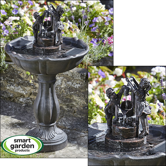 Tipping Pail Solar Birdbath Fountain, Garden Water Fountain Spare Parts