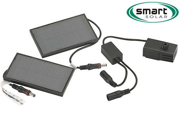 Large image of Twin Cable Solar Pump and Twin Panel Kit for Umbrella Fountains - 2030PKS