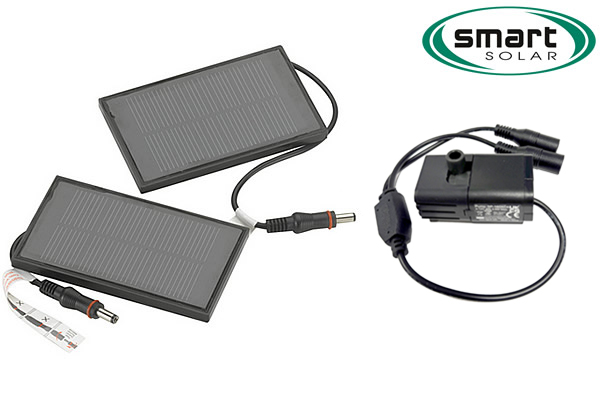 Large image of Smart Solar - Twin Cable Solar Pump and Twin Panel Kit for Umbrella Fountains - 2030PKS