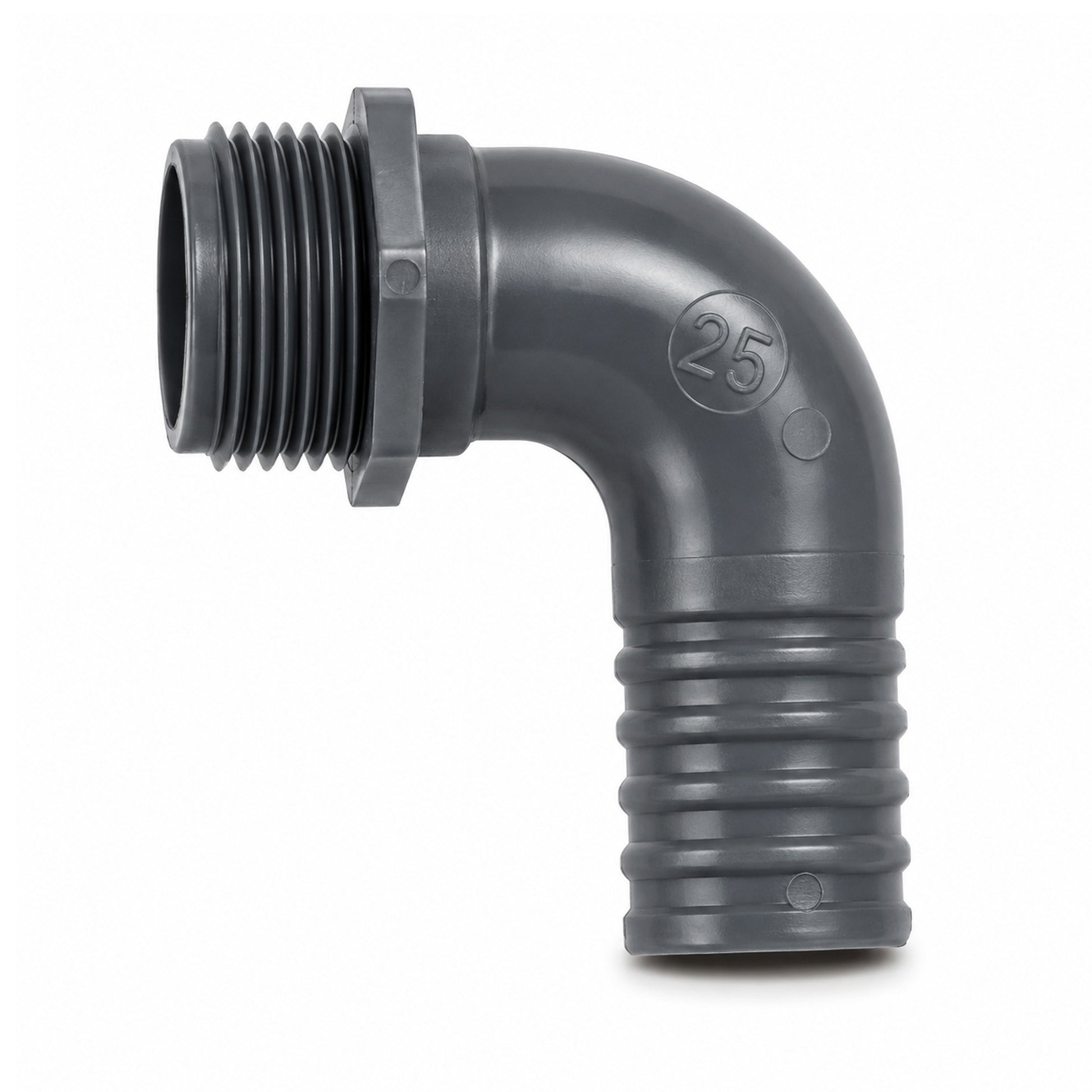 1 Inch x 25mm 90 Degree Male Threaded Flexible Pipework Hosetail