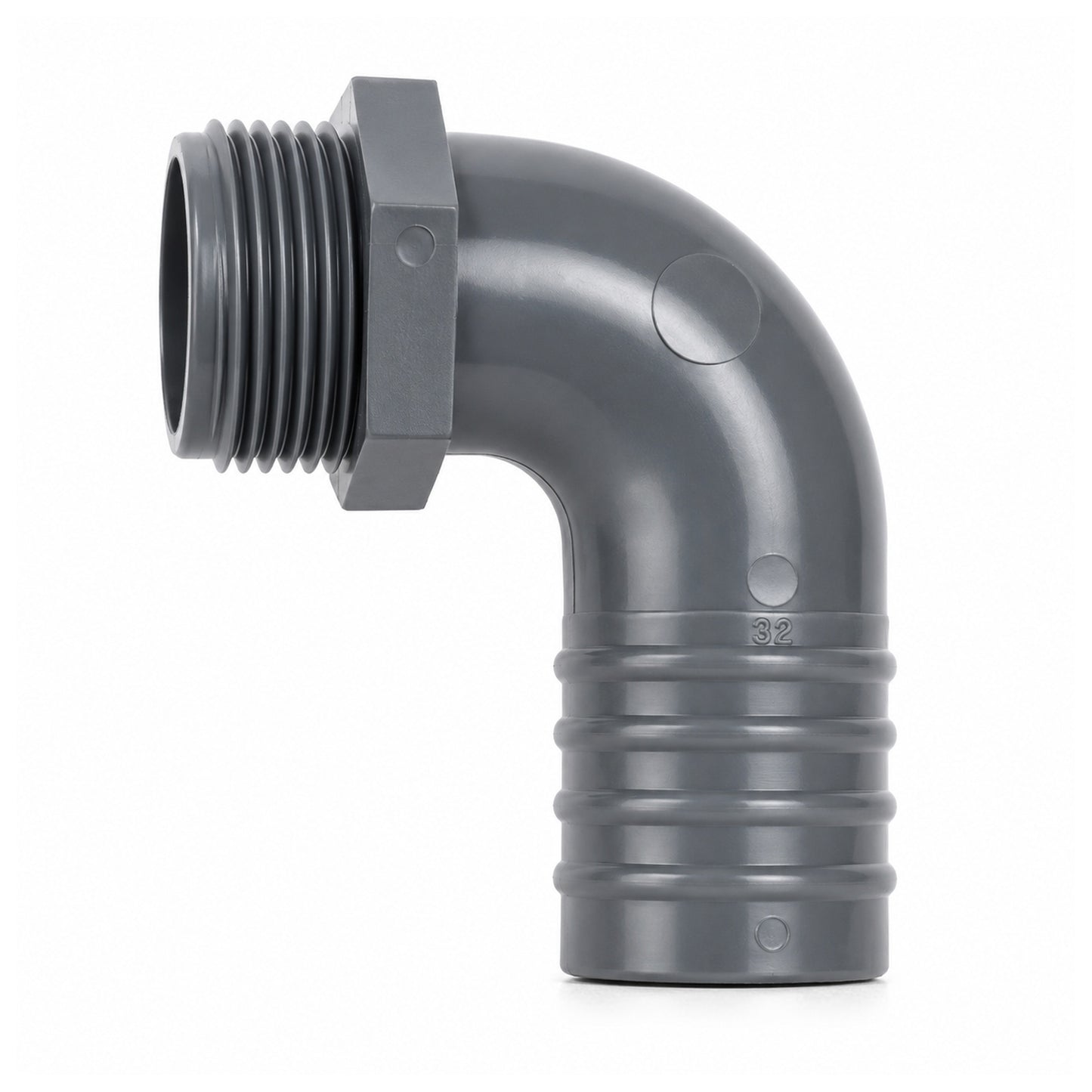 1 Inch x 32mm 90 Degree Male Threaded Flexible Pipework Hosetail