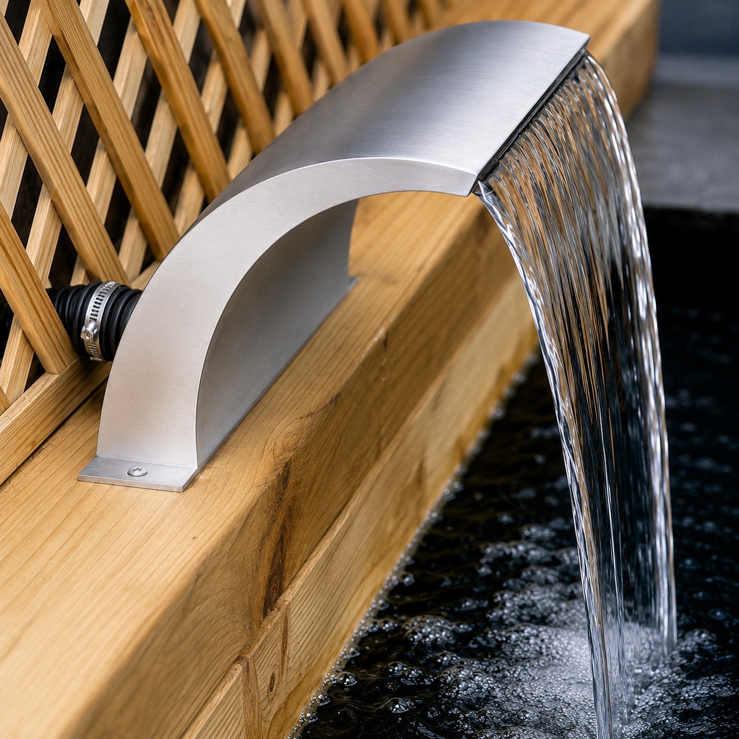 Arc Stainless Steel Curved Waterfall 300mm Back Entry