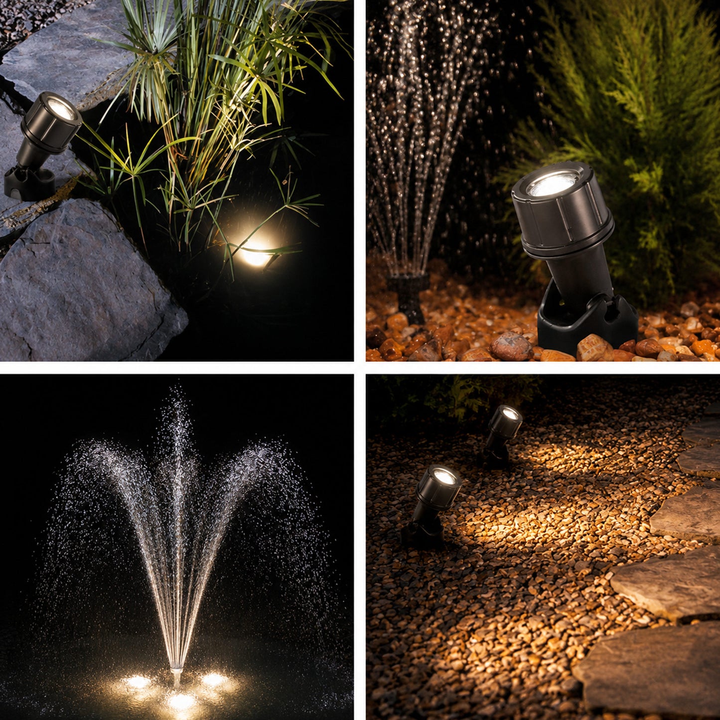 Blagdon Pond and Garden Light 3 and 5 x 1w Light Set Kit Pic3