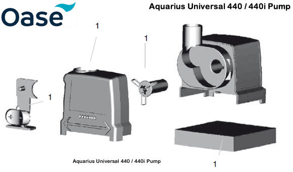 Oase Aquarius Universal 440 / 440i Pump Spare Parts Exploded Diagram