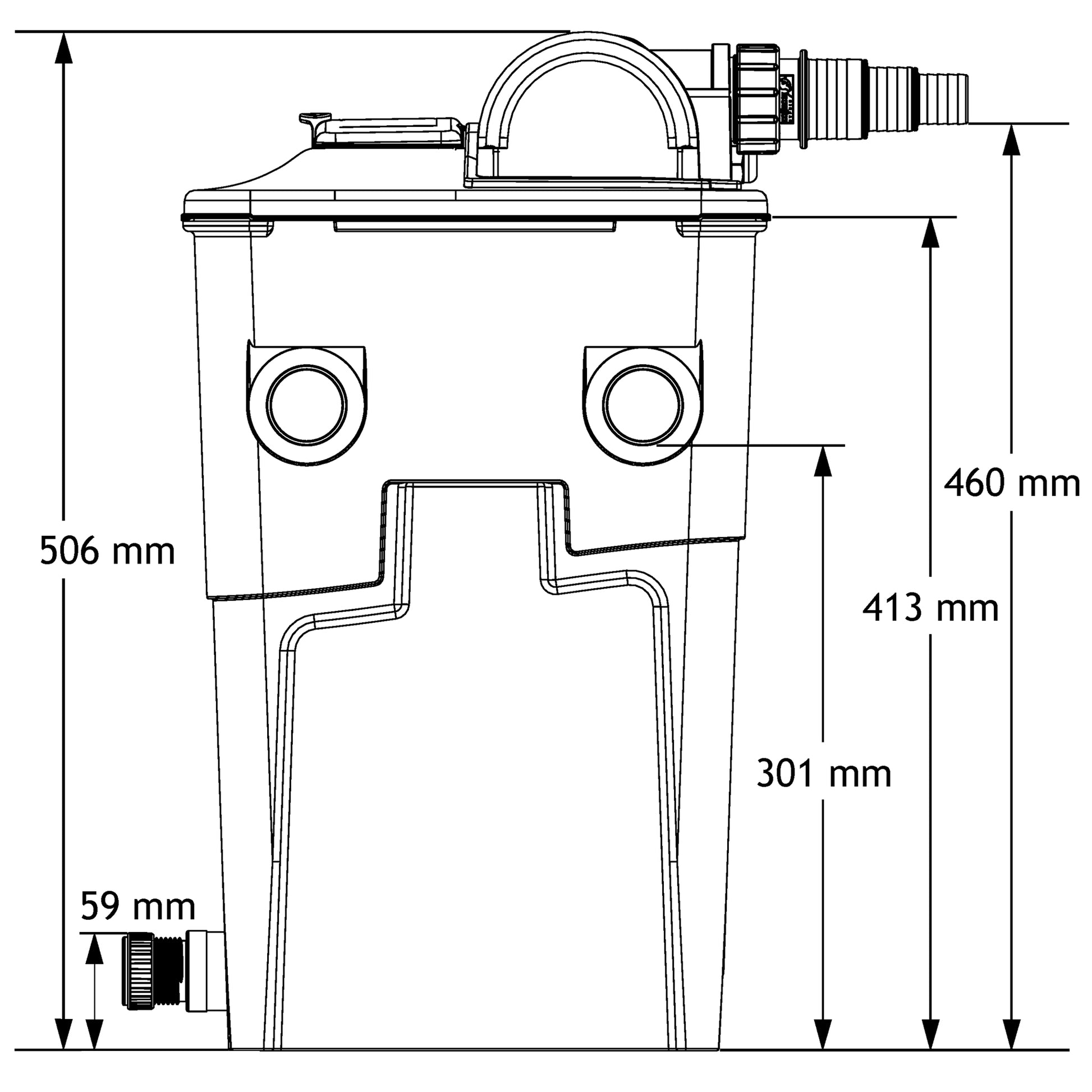 EcoPower Plus Pond Filter - 10000 - Dimensions