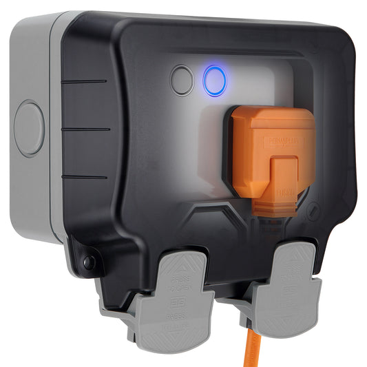 Masterplug Wi-Fi Controlled Storm-Weatherproof Power Socket - See Through