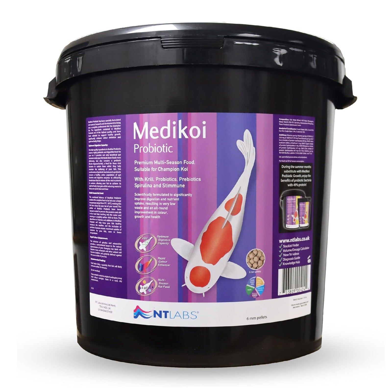 NT Labs MediKoi Probiotic Multi Season Fish Food  (6mm) - 5Kg & 10Kg