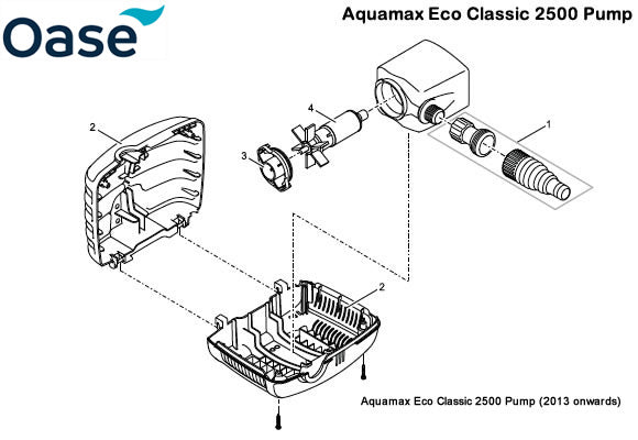 Oase AquaMax Eco Classic 2500 Pump Spare Parts Exploded Diagram