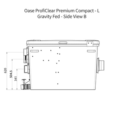 Oase ProfiClear Premium Compact - L - Gravity Fed Dimensions - Side View B