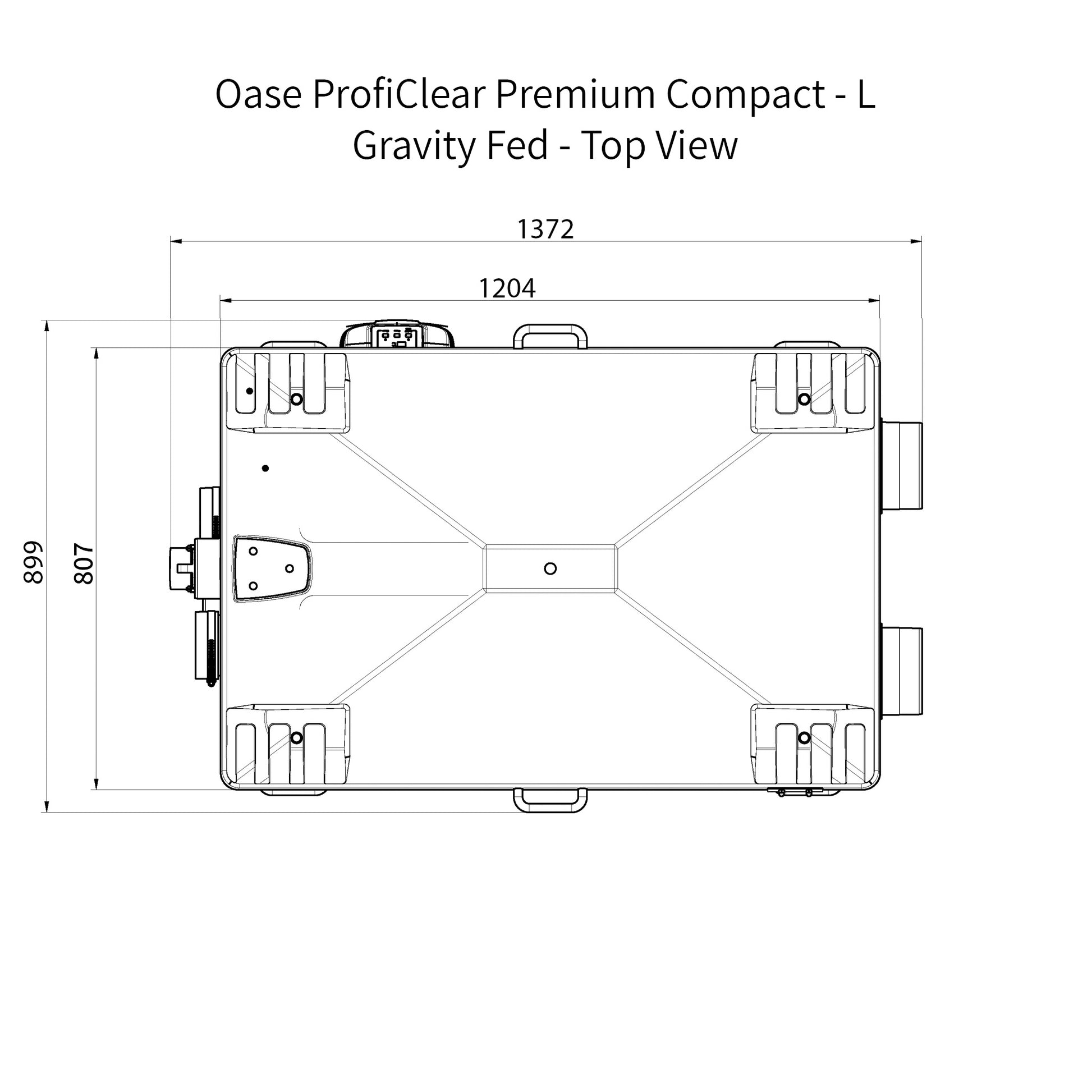 Oase ProfiClear Premium Compact - L - Gravity Fed Dimensions - Top View