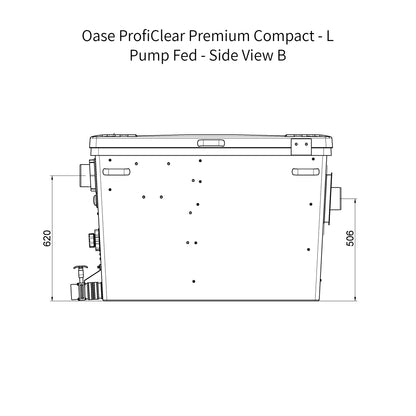Oase ProfiClear Premium Compact - L - Pump Fed Dimensions - Side View B