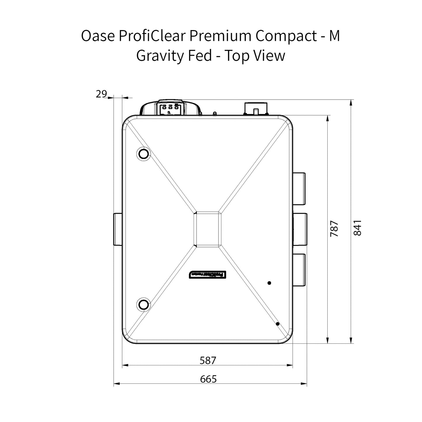 Oase ProfiClear Premium Compact - M - Gravity Fed Dimensions - Top View
