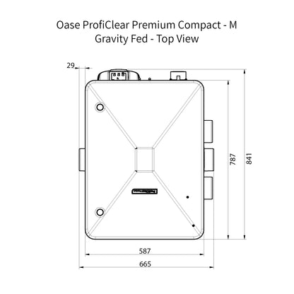 Oase ProfiClear Premium Compact - M - Gravity Fed Dimensions - Top View