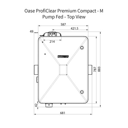 Oase ProfiClear Premium Compact - M - Pump Fed Dimensions - Top View